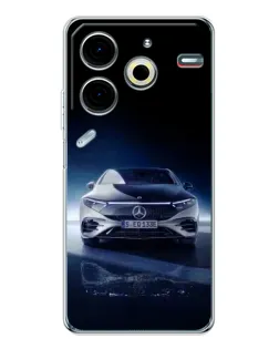 Чехол для TECNO Pova 7 Pro с картинкой «Ночной Mercedes EQ»