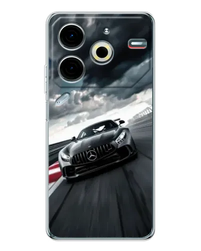 Чехол для TECNO Pova 7 Pro с картинкой «Гоночный Mercedes AMG»