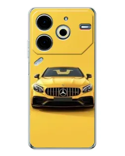 Чехол для TECNO Pova 7 Pro с картинкой «Желтый Mercedes GT»