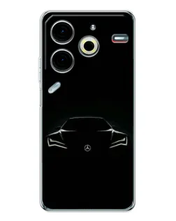 Чехол для TECNO Pova 7 Pro с картинкой «Mercedes — силуэт авто»