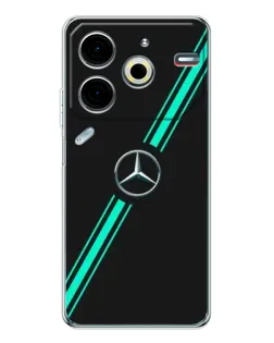 Чехол для TECNO Pova 7 Pro с картинкой «Спортивные линии Mercedes»