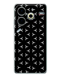 Чехол для TECNO Pova 7 Pro с картинкой «Mercedes паттерн звезд»
