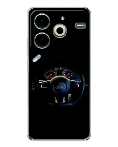 Чехол для TECNO Pova 7 Pro с картинкой «Салон Audi — руль»