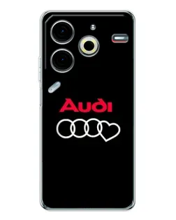 Чохол для TECNO Pova 7 Pro з картинкою «Логотип Audi Heart»