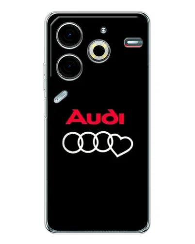 Чехол для TECNO Pova 7 Pro с картинкой «Логотип Audi Heart»