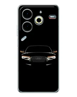 Чехол для TECNO Pova 7 Pro с картинкой «Audi — ночной контур»