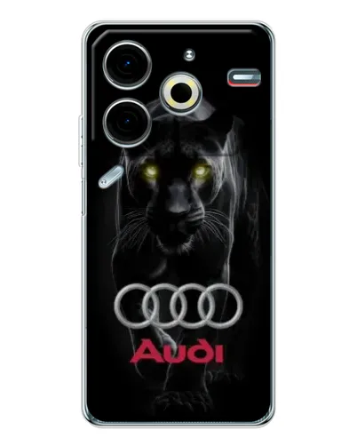 Чехол для TECNO Pova 7 Pro с картинкой «Пантера и Audi»
