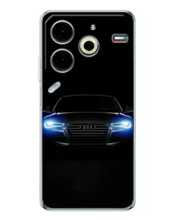 Чехол для TECNO Pova 7 Pro с картинкой «Audi в неоне»