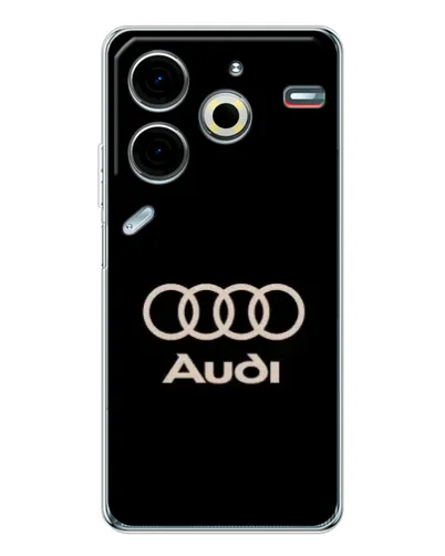 Чехол для TECNO Pova 7 Pro с картинкой «Audi — золотой логотип»