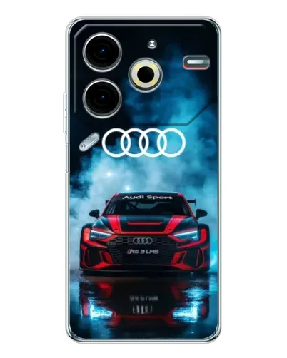 Чехол для TECNO Pova 7 Pro с картинкой «Audi Sport — неон»