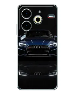 Чехол для TECNO Pova 7 Pro с картинкой «Audi — ночное отражение»