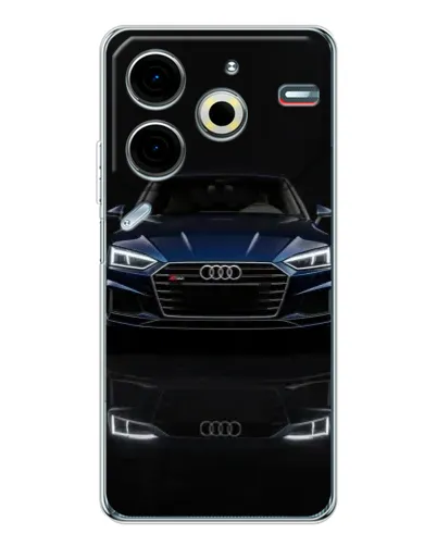 Чехол для TECNO Pova 7 Pro с картинкой «Audi — ночное отражение»