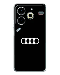 Чехол для TECNO Pova 7 Pro с картинкой «Audi White Logo»