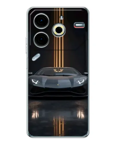 Чехол для TECNO Pova 7 Pro с картинкой «Lamborghini золотые линии» Чехол для TECNO Pova 7 Pro с картинкой «Lamborghini золотые линии»