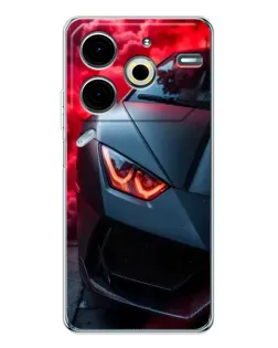 Чохол для TECNO Pova 7 Pro з картинкою «Lamborghini червоне сяйво»