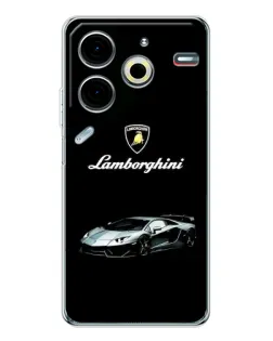 Чехол для TECNO Pova 7 Pro с картинкой «Логотип Lamborghini классика»
