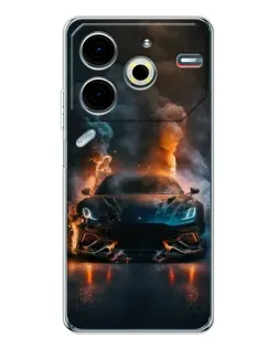 Чехол для TECNO Pova 7 Pro с картинкой «Lamborghini дымная эстетика»