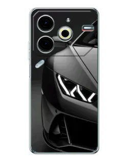 Чехол для TECNO Pova 7 Pro с картинкой «Lamborghini фары детализация»