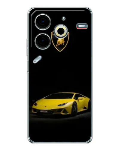 Чехол для TECNO Pova 7 Pro с картинкой «Lamborghini желтый акцент» Чехол для TECNO Pova 7 Pro с картинкой «Lamborghini желтый акцент»