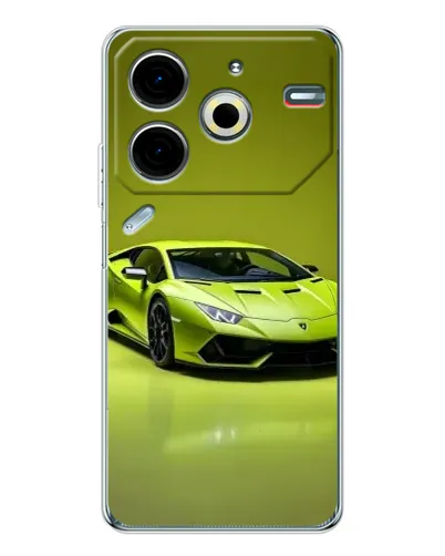 Чехол для TECNO Pova 7 Pro с картинкой «Салатовый Lamborghini Huracan» Чехол для TECNO Pova 7 Pro с картинкой «Салатовый Lamborghini Huracan»