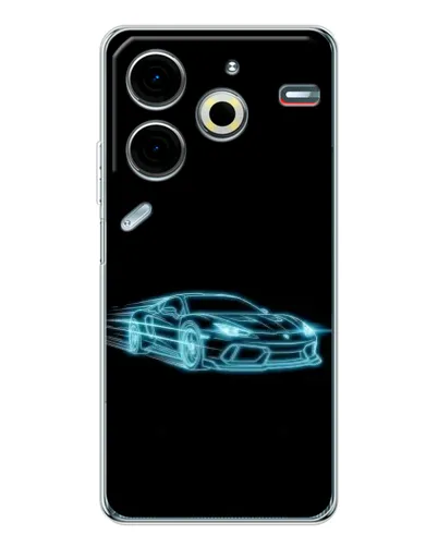 Чехол для TECNO Pova 7 Pro с картинкой «Неоновый контур Lamborghini» Чехол для TECNO Pova 7 Pro с картинкой «Неоновый контур Lamborghini»