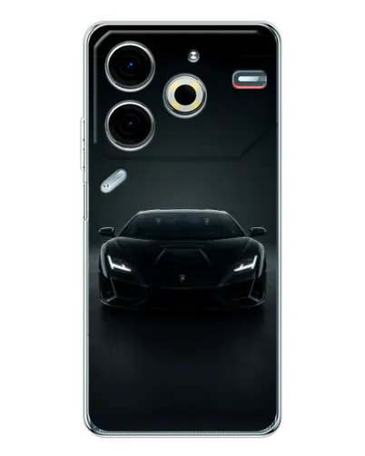 Чехол для TECNO Pova 7 Pro с картинкой «Черный Lamborghini Aventador» Чехол для TECNO Pova 7 Pro с картинкой «Черный Lamborghini Aventador»