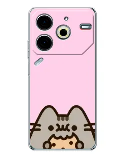Чохол для TECNO Pova 7 Pro з картинкою «Pusheen та печиво»