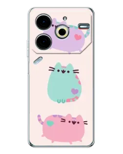 Чехол для TECNO Pova 7 Pro с картинкой «Pusheen трио»
