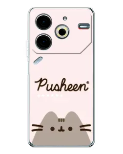 Чехол для TECNO Pova 7 Pro с картинкой «Pusheen логотип»