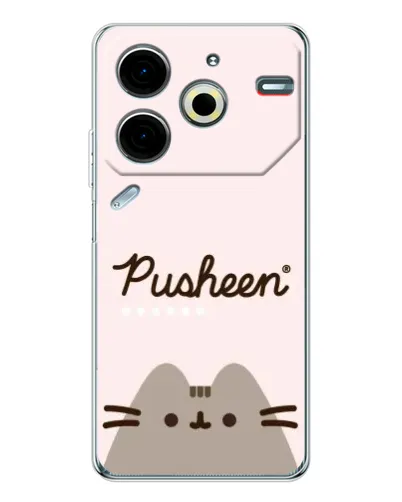 Чехол для TECNO Pova 7 Pro с картинкой «Pusheen логотип»