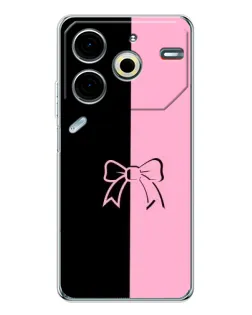 Чехол для TECNO Pova 7 Pro с картинкой «Половинки банта»