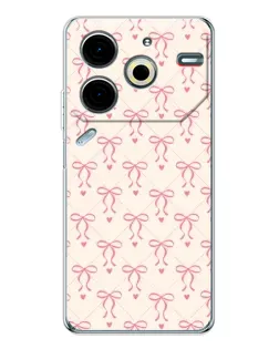 Чехол для TECNO Pova 7 Pro с картинкой «Розовые бантики Coquette»