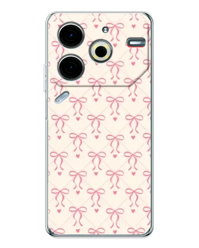 Чехол для TECNO Pova 7 Pro с картинкой «Розовые бантики Coquette» Чехол для TECNO Pova 7 Pro с картинкой «Розовые бантики Coquette»