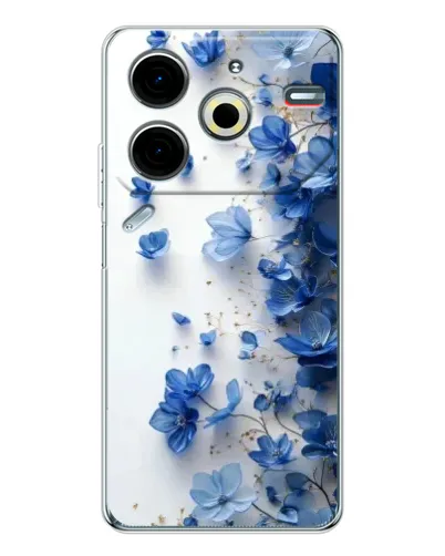 Чохол для TECNO Pova 7 Pro з картинкою «Блакитний квітковий каскад»