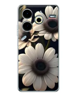 Чохол для TECNO Pova 7 Pro з картинкою «Білі маргаритки макро»