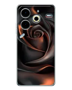 Чохол для TECNO Pova 7 Pro з картинкою «Шовкова чорна троянда»