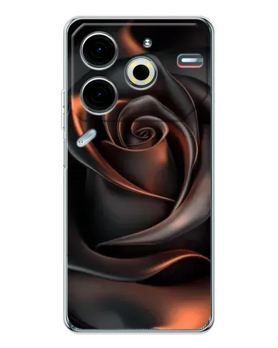 Чохол для TECNO Pova 7 Pro з картинкою «Шовкова чорна троянда»