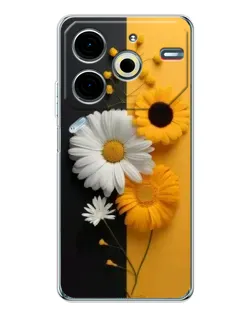 Чохол для TECNO Pova 7 Pro з картинкою «Соняшник та ромашка»