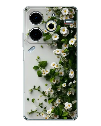 Чохол для TECNO Pova 7 Pro з картинкою «Гілка дрібних білих квітів»