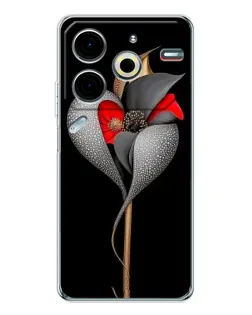 Чохол для TECNO Pova 7 Pro з картинкою «Срібна фантазійна квітка»