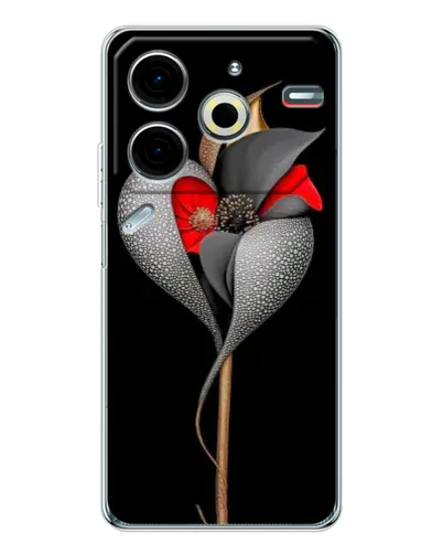 Чехол для TECNO Pova 7 Pro с картинкой «Серебряный фантазийный цветок» Чехол для TECNO Pova 7 Pro с картинкой «Серебряный фантазийный цветок»