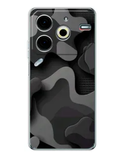 Чохол для TECNO Pova 7 Pro з картинкою «Темний абстрактний камуфляж»