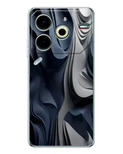Чохол для TECNO Pova 7 Pro з картинкою «Об'ємні сині складки»