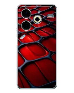 Чохол для TECNO Pova 7 Pro з картинкою «Червона глянцева сітка»