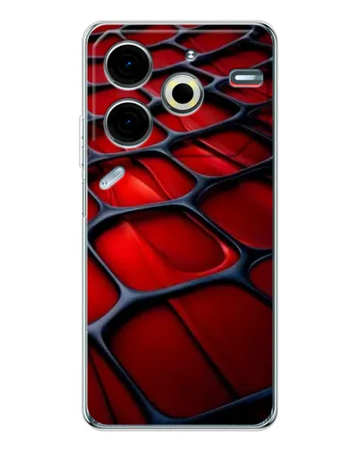 Чохол для TECNO Pova 7 Pro з картинкою «Червона глянцева сітка»