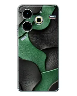 Чохол для TECNO Pova 7 Pro з картинкою «Зелені шкіряні хвилі»