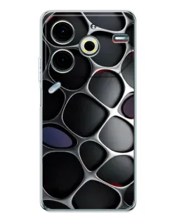 Чохол для TECNO Pova 7 Pro з картинкою «Об'ємна темна решітка»