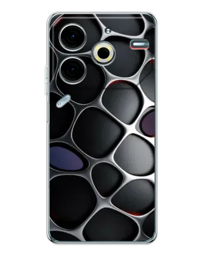 Чохол для TECNO Pova 7 Pro з картинкою «Об'ємна темна решітка»