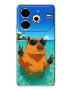 Чохол для TECNO Pova 7 Pro з картинкою «Морська капібара»