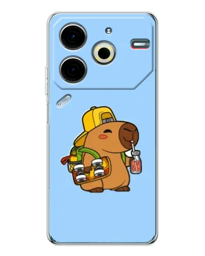 Чохол для TECNO Pova 7 Pro з картинкою «Капібара на скейті» Чохол для TECNO Pova 7 Pro з картинкою «Капібара на скейті»